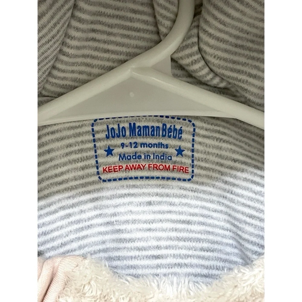JoJo Maman Bebe Mocha Bear Cozy Pramsuit, Size 9-12 Months